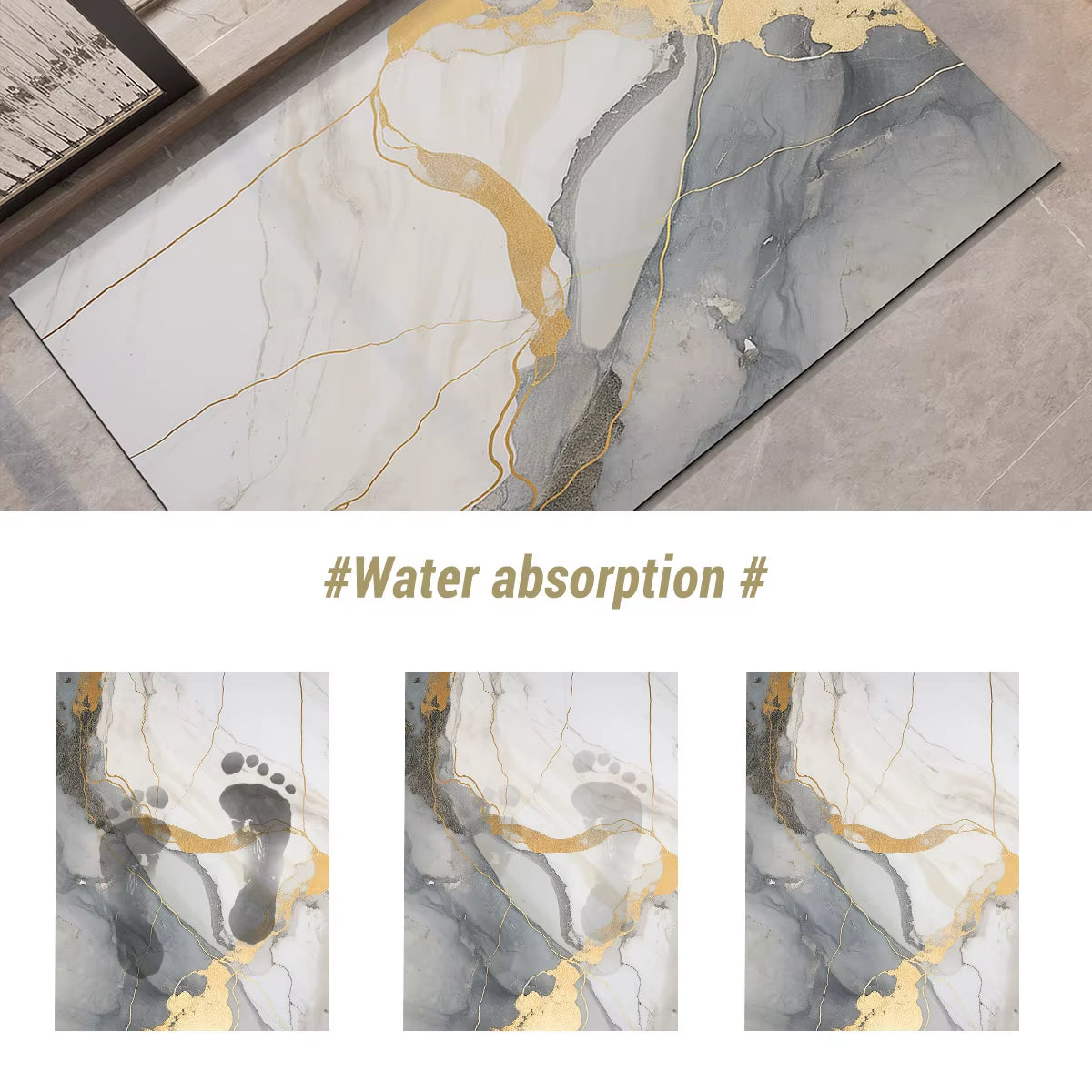 Diatomite Bathroom Carpet Foot Mat Quick Dry Bath Mats Non-Slip Shower Rug Toilet Pad Doormat Washable